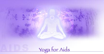 Aids and yoga - Shows that AIDS can be cured by yoga itself,person is sitting in yogasan and wave in the sphear shape going around.
blue colour is showing the peace through yoga.