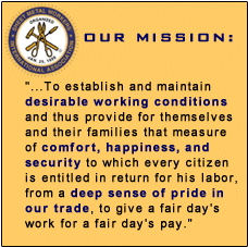 SMWIA mission statement - This is the mission statement for my hubby's sheet metal workers union. I was very glad he joined this association years ago, as they have most definately helped us get where we are now. It's what we all deserve. :)