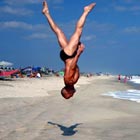Healthy trick - Man doing a healthy trick.