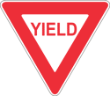 yield sign - Yield sign used on American highways and roads.