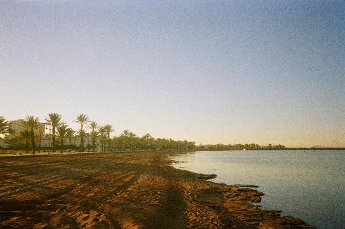Beach and the sky - On the coast of Spain in the Murcia region, the picture is a digital copy of a disposable original. The date of the picture is around Jan. 4th 2007