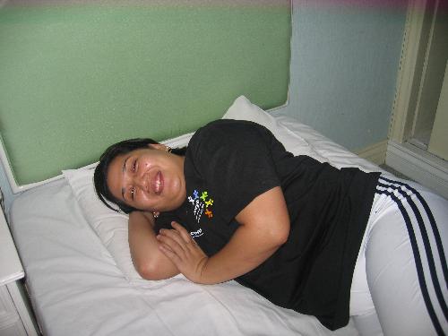 me - in my bed in legenda hotel, subic bay