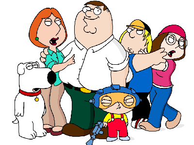 Family Guy - Brian, Louis, Peter, Stewie, Chris, Meg (L to R)