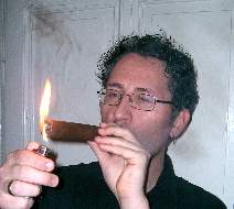 Cigar - man lighting cigar