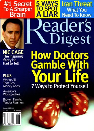 Reader's digest - Reader's digest is one of my favourite magazine and I love to read it.