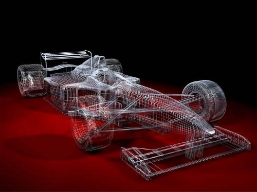 3d - A 3D view of a formula1 car..