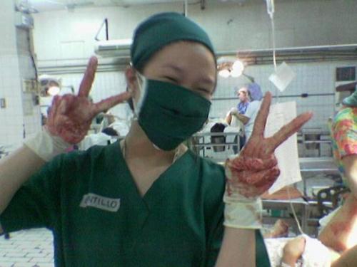 Hospital Duty - One of my hospital duties as a student nurse,Look at my background! Its a maternity hospital!
