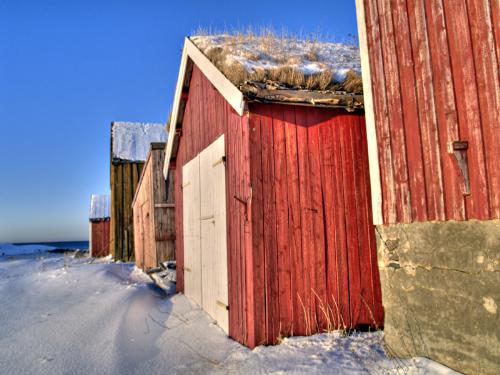 Row of boatsheds - This is typical Norwegian boatsheds. Added some HDR to the photo. Sample from my photo blog :)