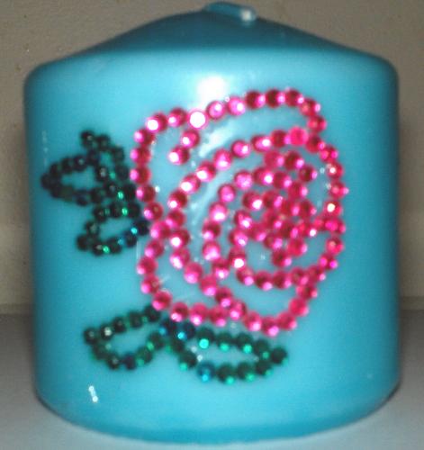 candle with rose on it - this is one of the items that is for sale at my store