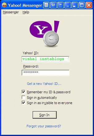 invisible - signin as invisible in to yahoo messenger