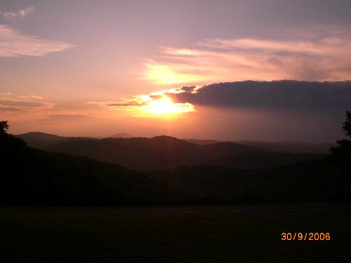 Sunset at Mabry Mill - Couldn't help but take this shot, at a lookout in Virginia mountainside.