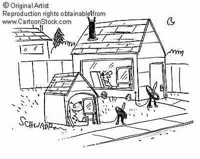 Cable in the dog house - Just a funny cartoon pic.