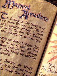 bos - An image of a page from the Charmed Ones Book of Shadows from the tv show Charmed. This page telling about magical amulets