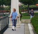Looking sideways while waling - So, where do you look while walking. For example the person is looking sideways.