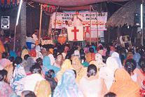 Christian Crusade for Christ in India! - This is a Christian Crusade for Christ in India in 2006 orchestrated by Dr. Samuel! Large Tent and people came from miles away walking and getting there however they could! Many people healed of various diseases, many souls saved for the Kingdom of Heaven!