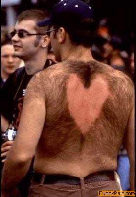 profession of love - man with a hairy back that has a heart shaped in the middle profession of love - man with a hairy back that has a heart shaped in the middle