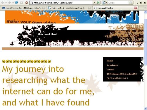 screenshot  - vega's website.