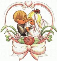 Happy couple - An image of a newlywed couple in clipart form