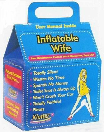 'inflatable wife' - A picture of the ideal wife?