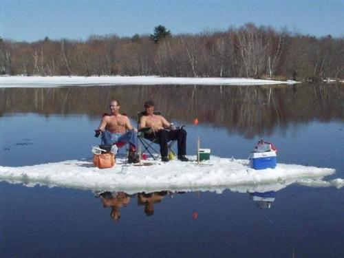 spring fishing in Maine - This is a photo my friend sent me, I thought it was pretty funny.