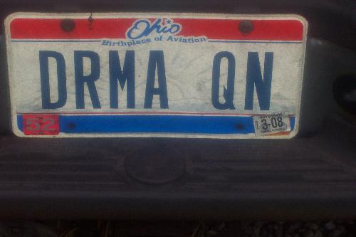 Nic Names - My personalized plate, displaying the nic name my ex-husband gave me 5 years ago, and it has just stuck.