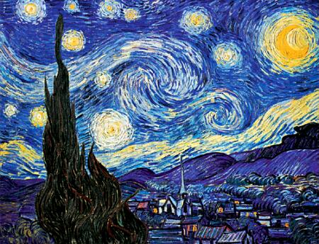 starry starr night - this painting is done by vincent van gogh, entitled as starry starry night.