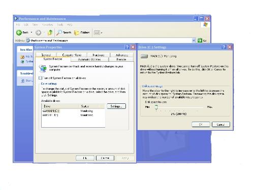 System Restore - Enabling/Disabling 'System Restore'  Windows XP