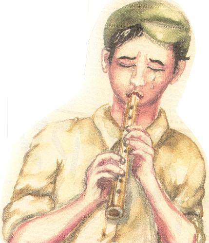 Flute - A men with flute.