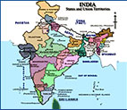 India - Map of India showing all the states.