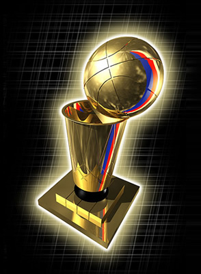 Championship Trophy - The NBA Championship trophy. The Playoffs start off with 16 teams and finish with one champion. Will your team be the last one standing? How far will your team go before its time to pack up and go home? The Championship this year will go to......????? You tell me...