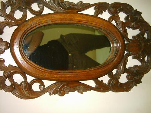 me on the mirror - just me on this old antique mirror