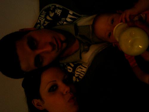 darkness - wow this picture is dark but this is me Matt and Sianna!*