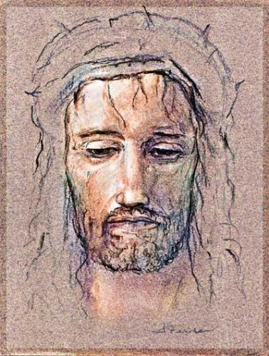jesus - This is a sketch work of jesus christ mercifull face... I upload it because it I do believe in jesus and I want to see his face everytime I open my picture gallery.