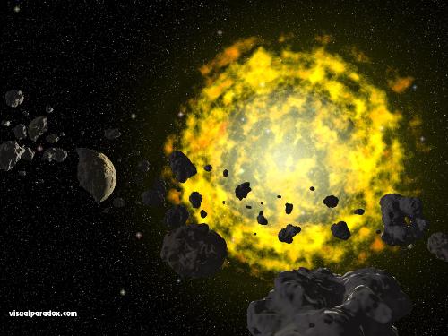 explosion - exploding star (or astroid)