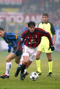 Photo of Kaka from inter-milan match.. - Kaka tackles Cruz of inter milan..