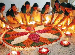 Rongoli - Making a nice and colorful Rangoli.