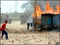 Godhra carnage - A riot errupted after the Godhra incident in Ahmedabad.