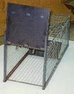 Animal Trap - this is a live animal trap, the animal goes in but is trapped inside and can't get out. The animal can then be removed from the area humanly, no harm to the animal.