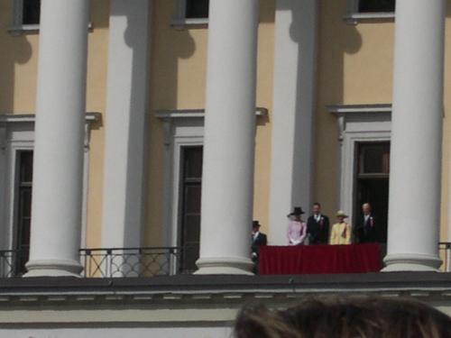 Royal family - Royal family on the palace balcony. Greeting the childrens parade on the national day, the 17th of may