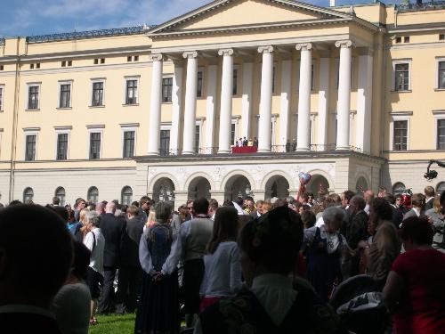 Norway - People in Oslo gather around the royal palace on the national day, the 17th of May.