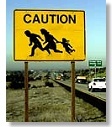 immigrants crossing - the sign looks funny as hell