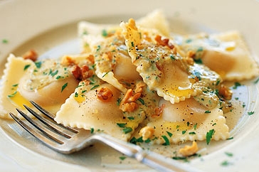 Pumpkin And Goat Cheese Ravioli With Walnut Sauce - This is an Italian dish I hope that you like it for something different.
