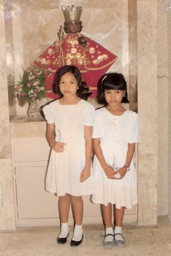 first communion - first communion together with my niece. (niece? haler!!! niece talaga because she's the daughter of my big brother... we're kababata as in similar age.)