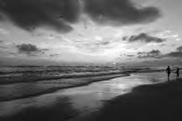 B&W Beach Scene - A Black & White picture of the beach at dusk. I thought it was beautiful!