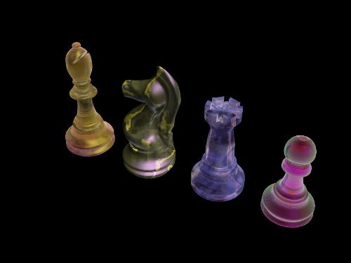 Chess Pieces Variant - A different render of my chess pieces. Used different materials on each piece.  Again feel free to download or use anywhere you like.