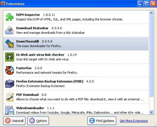 firefox plugin which available for download. - lots of firefox plugin are available for doenload when visit firefox site.