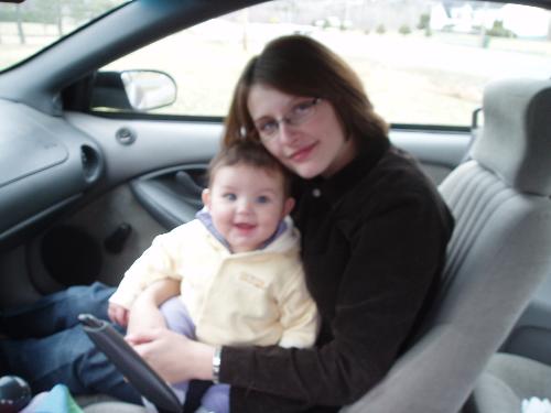 Mommy and baby - My daughter and I in her daddy's Firebird