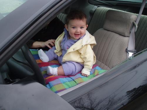 Baby driving - Brooklyn driving her daddy's Firebird, lol.