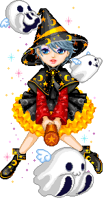 Halloween Witch - halloween witch on broom stick