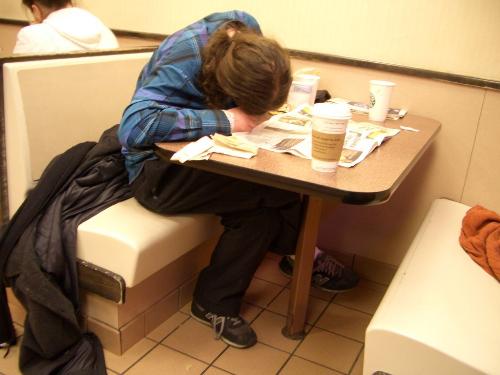 Sleeping - Sleeping at Mc Donalds